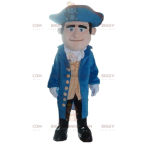 Costume da soldato vintage BIGGYMONKEY™ mascotte in abito blu e