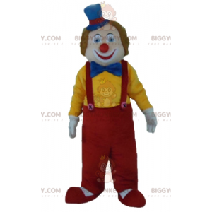 Söt leende flerfärgad clown BIGGYMONKEY™ maskotdräkt -