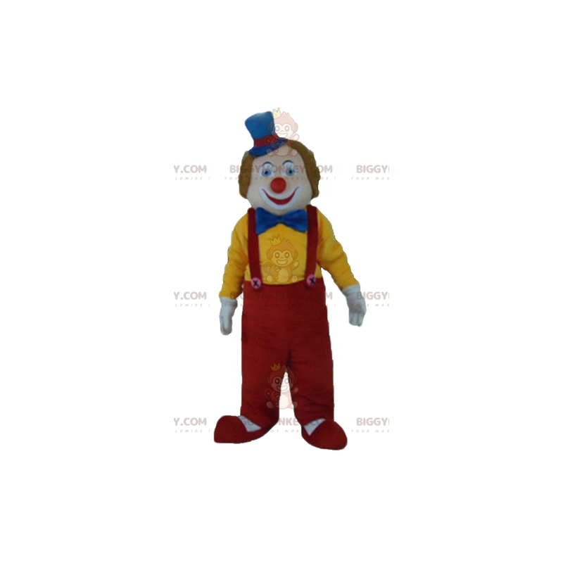 Costume de mascotte BIGGYMONKEY™ de clown multicolore souriant