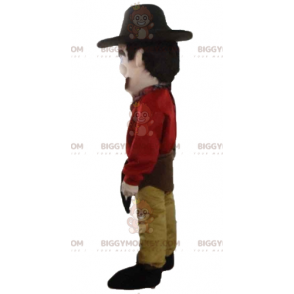 Costume da mascotte da cowboy BIGGYMONKEY™ vestito di rosso e