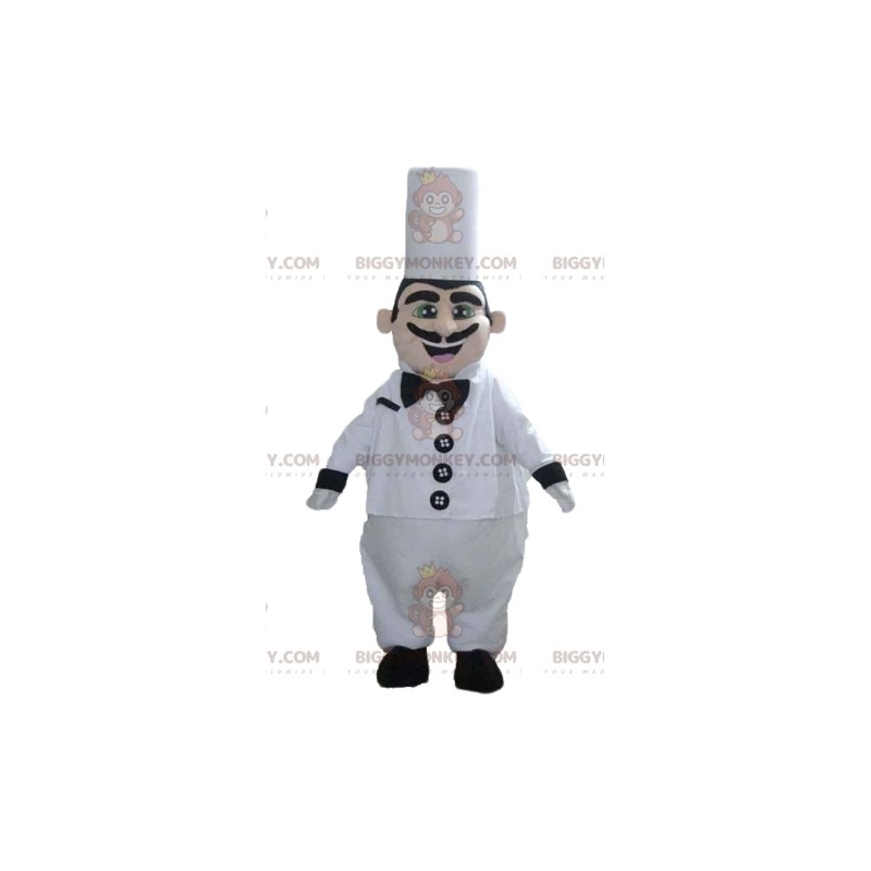Costume da mascotte da chef BIGGYMONKEY™ con cappello e baffi -