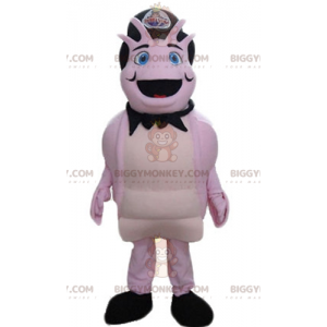 Roze wezen schaaldier BIGGYMONKEY™ mascottekostuum met zwarte