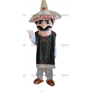 Traje de mascote de bigode mexicano BIGGYMONKEY™ com sombreiro