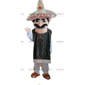 BIGGYMONKEY™ Costume da mascotte baffuto messicano con sombrero