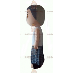 Little Kid BIGGYMONKEY™ Mascot Costume with Plaid Pants –