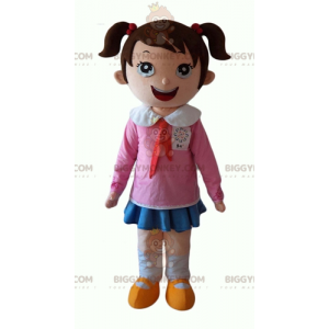 Costume de mascotte BIGGYMONKEY™ de petite fille d'écolière