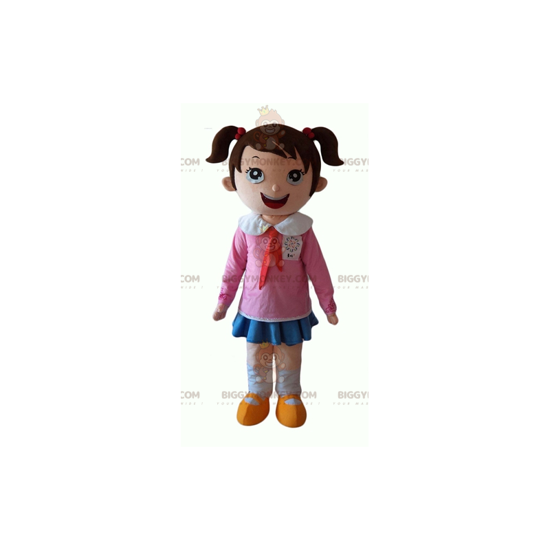 Costume de mascotte BIGGYMONKEY™ de petite fille d'écolière