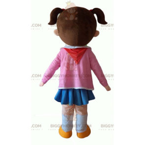 Very Smiling Little School Girl BIGGYMONKEY™ Mascot Costume -