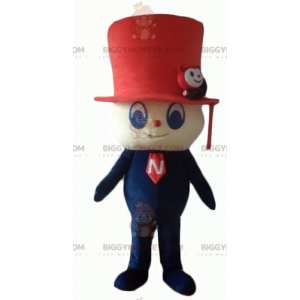 Snowman BIGGYMONKEY™ Mascot Costume With Red Top Hat –