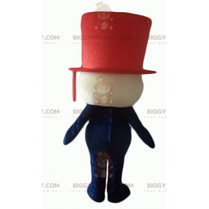 Snowman BIGGYMONKEY™ Mascot Costume With Red Top Hat -