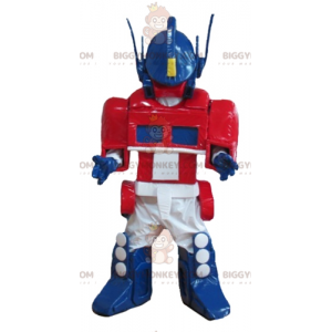Transformers Blå Vit Röd Robot BIGGYMONKEY™ Maskotdräkt -