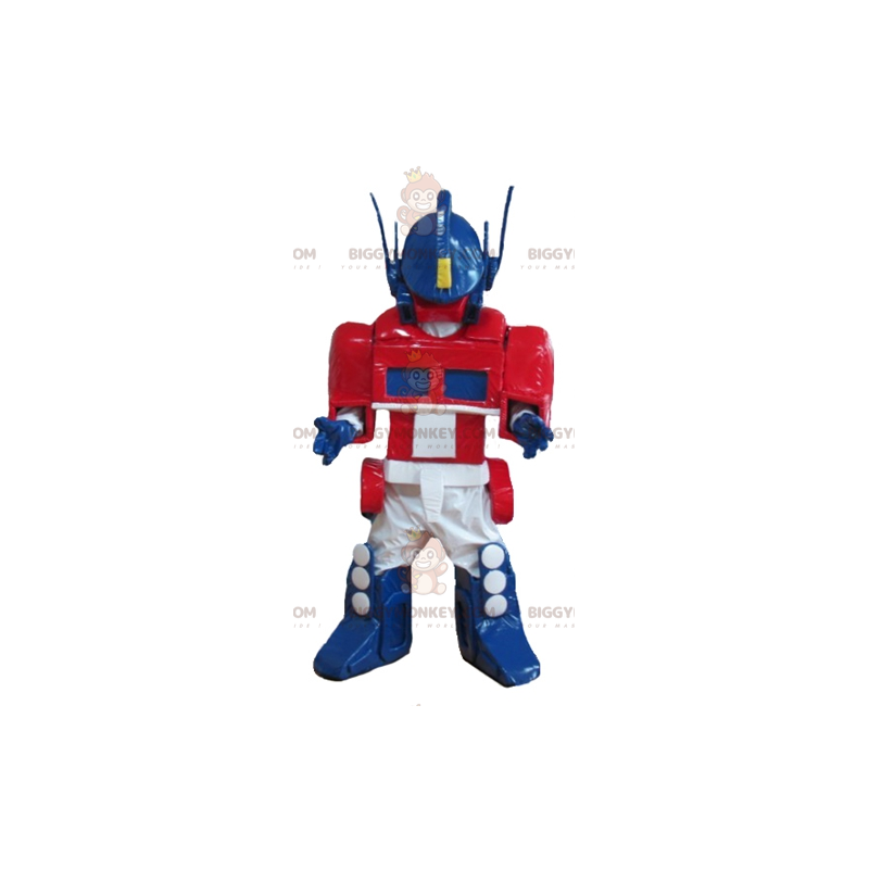 Traje de mascote Transformers Azul Branco Vermelho Robô