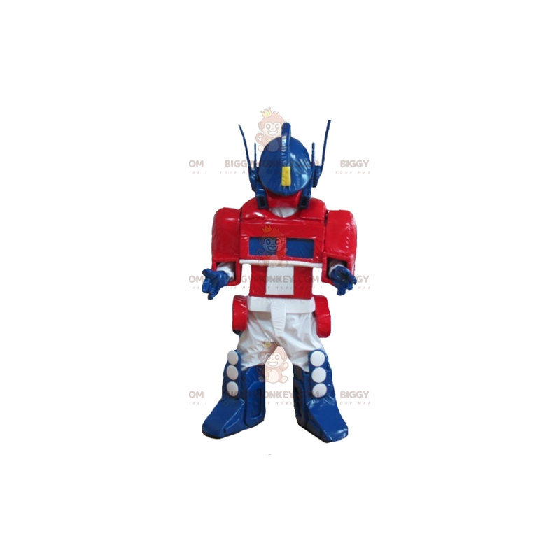 Transformers Blå Vit Röd Robot BIGGYMONKEY™ Maskotdräkt -