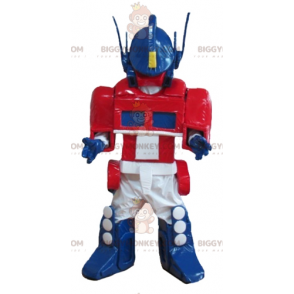 Disfraz de mascota Transformers Robot azul blanco rojo