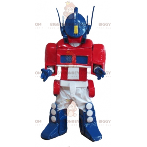 Traje de mascote Transformers Azul Branco Vermelho Robô