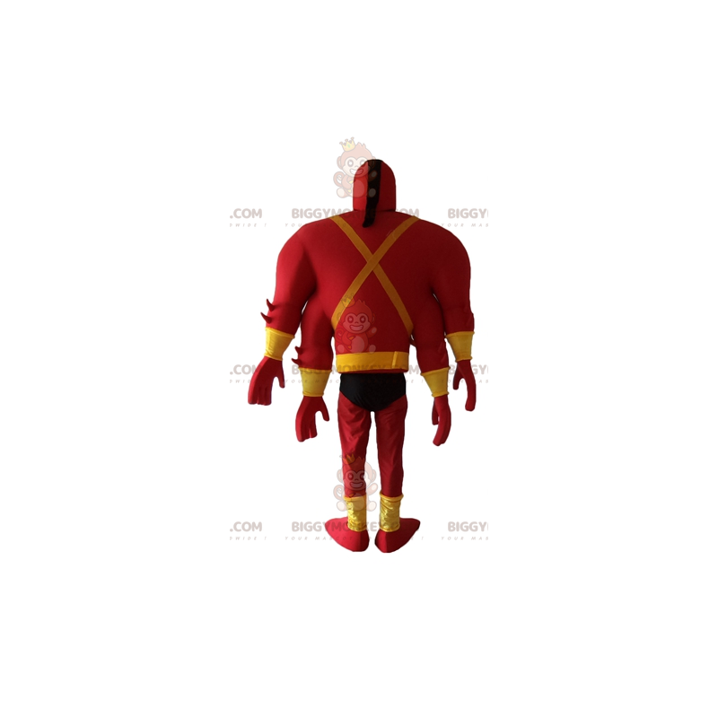 BIGGYMONKEY™ 4 Arm Red and Yellow Fantasy Creature Mascot