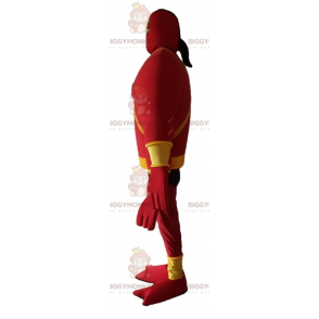 BIGGYMONKEY™ Costume mascotte creatura fantasia rossa e gialla