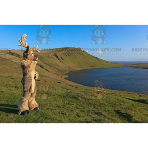 Brown Caribou Reindeer Moose BIGGYMONKEY™ Mascot Costume –