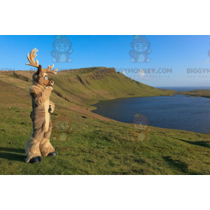 Bruin kariboe rendier eland BIGGYMONKEY™ mascottekostuum -