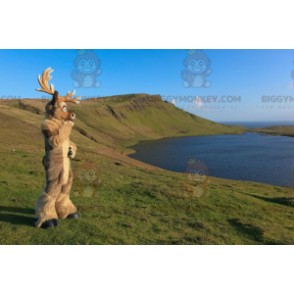 Braunes Karibu Rentier Elch BIGGYMONKEY™ Maskottchen Kostüm -