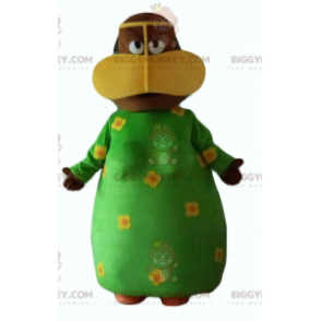 Disfraz de mascota BIGGYMONKEY™ de mujer africana con vestido