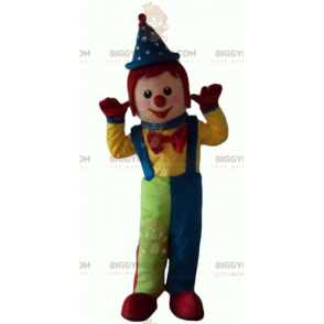 Costume de mascotte BIGGYMONKEY™ de clown multicolore très