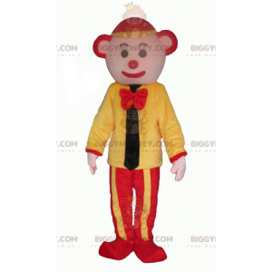 BIGGYMONKEY™ Geel en rood clown-mascottekostuum met stropdas -