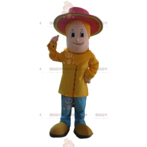 Στολή μασκότ αγοριού BIGGYMONKEY™ ντυμένη στα κίτρινα με ροζ