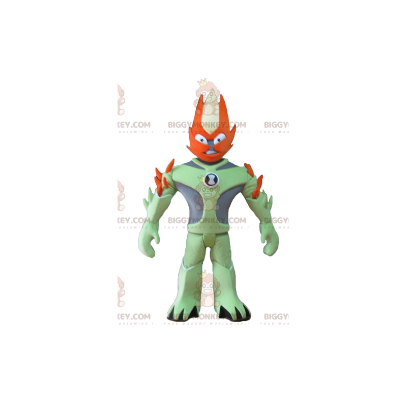 Grøn og orange Fantasy Character BIGGYMONKEY™ maskotkostume -