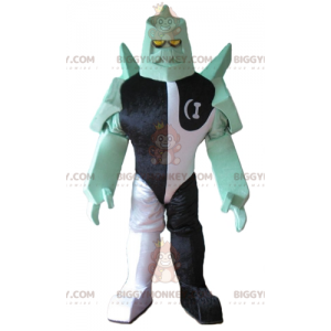 Svart Vit Grön Fantasy Character Robot BIGGYMONKEY™ Maskotdräkt
