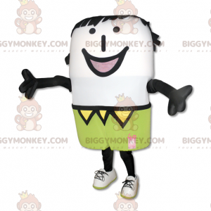 Costume de mascotte BIGGYMONKEY™ de bonhomme blanc souriant -