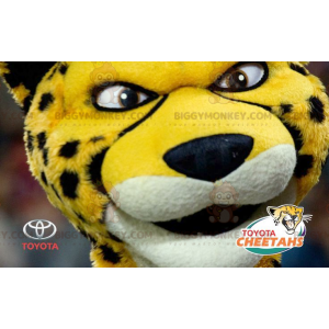 BIGGYMONKEY™ Zwart-wit Geel Tijger Cheetah Mascot Kostuum -