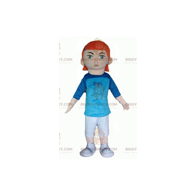 Costume de mascotte BIGGYMONKEY™ de fille rousse avec une tenue