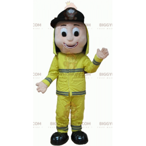 Very Smiling Uniformed Firefighter BIGGYMONKEY™ Mascot Costume