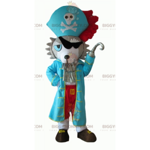 BIGGYMONKEY™ Husky Dog Mascot Costume Dressed As Pirate –