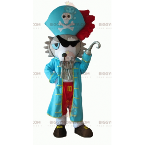 BIGGYMONKEY™ Costume da mascotte cane Husky vestito da pirata -
