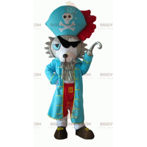 BIGGYMONKEY™ Husky Dog Mascot Costume Dressed As Pirate –