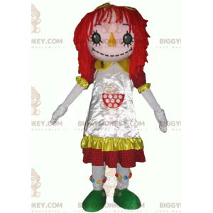 Red Haired Girl Scarecrow Doll BIGGYMONKEY™ Mascot Costume -