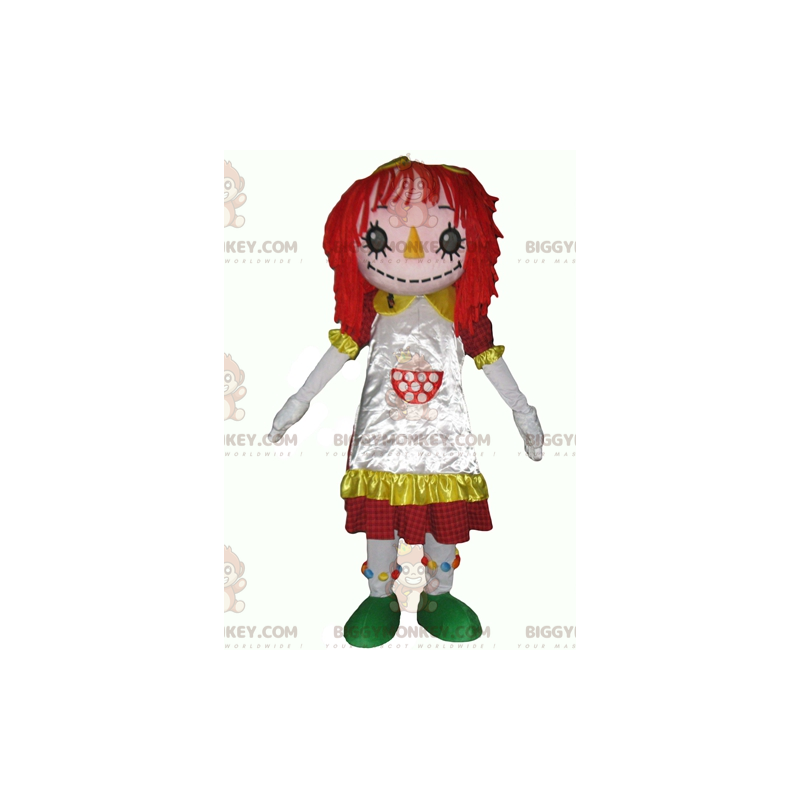 Red Haired Girl Scarecrow Doll BIGGYMONKEY™ Mascot Costume -
