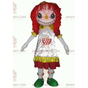 Roodharige meisje vogelverschrikker pop BIGGYMONKEY™ mascotte
