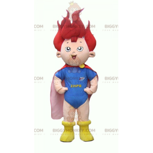 Red Haired Little Superhero Child BIGGYMONKEY™ Mascot Costume –