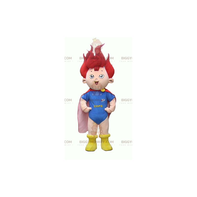 Red Haired Little Superhero Child BIGGYMONKEY™ Mascot Costume –