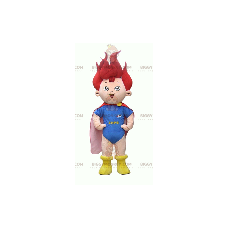 Roodharig klein superheldenkind BIGGYMONKEY™ mascottekostuum -