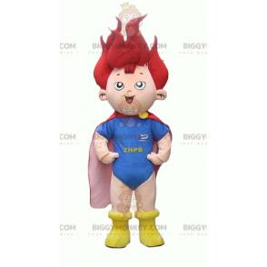 Red Haired Little Superhero Child BIGGYMONKEY™ Mascot Costume –