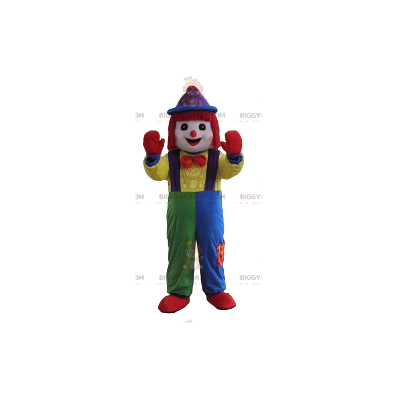 Costume de mascotte BIGGYMONKEY™ de clown multicolore très