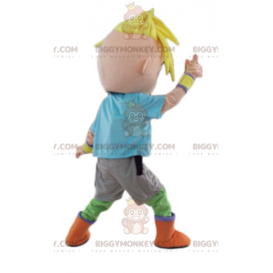 BIGGYMONKEY™ Mascot Costume Teenager Blonde Boy In Colorful