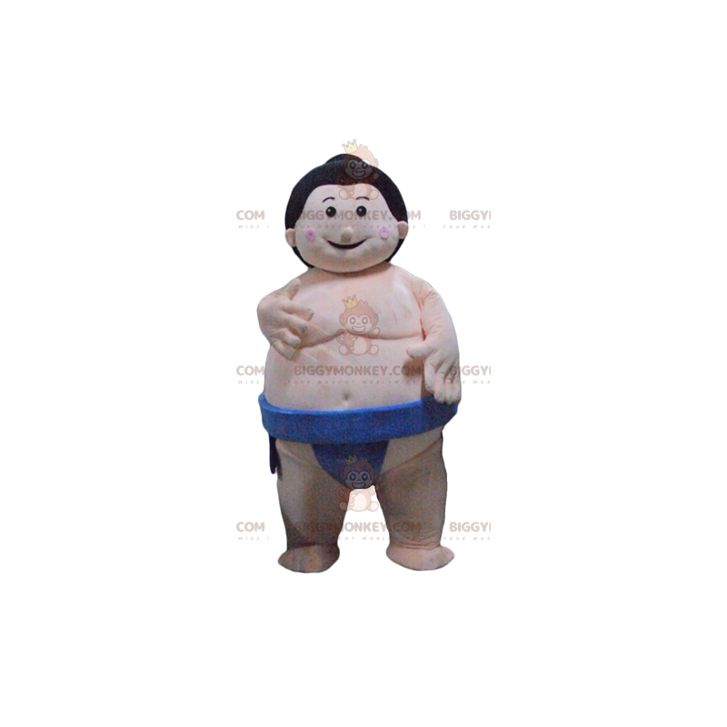 Japanse dikke worstelaar sumo BIGGYMONKEY™ mascottekostuum met