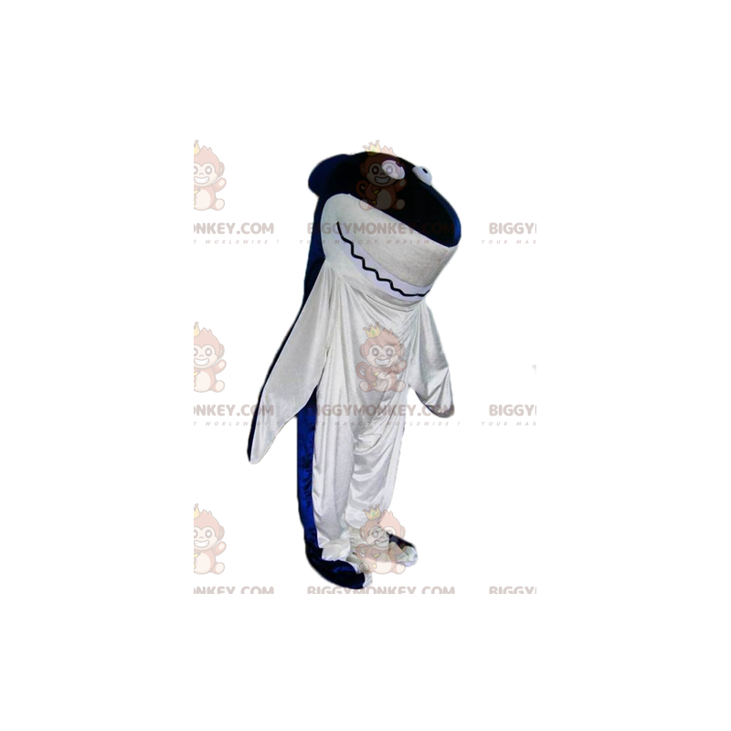 Costume da mascotte gigante squalo blu e bianco BIGGYMONKEY™ -
