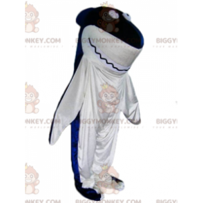 Costume de mascotte BIGGYMONKEY™ de requin bleu et blanc géant