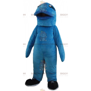 Traje de mascote original de peixe azul gigante BIGGYMONKEY™ –